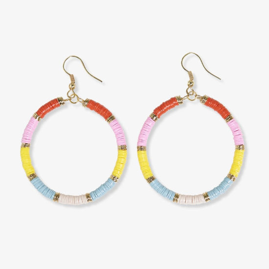 Fonda Gold Color Block Hoop Earrings Multicolor Earrings