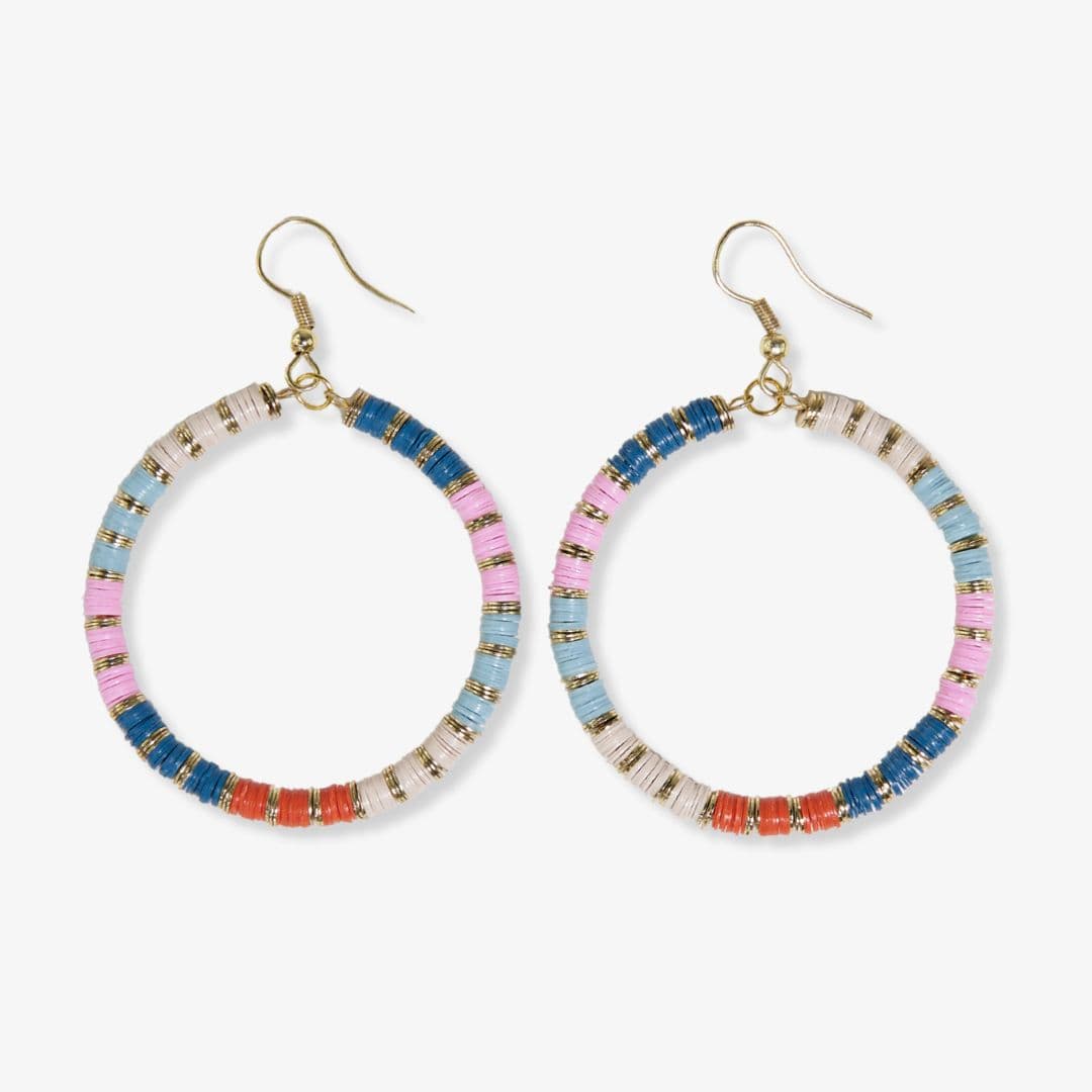 Fonda Gold Stripe Hoop Earrings Coastal Earrings