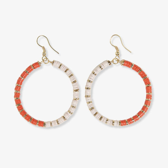 Fonda Half and Half Hoop Earrings Coral Earrings