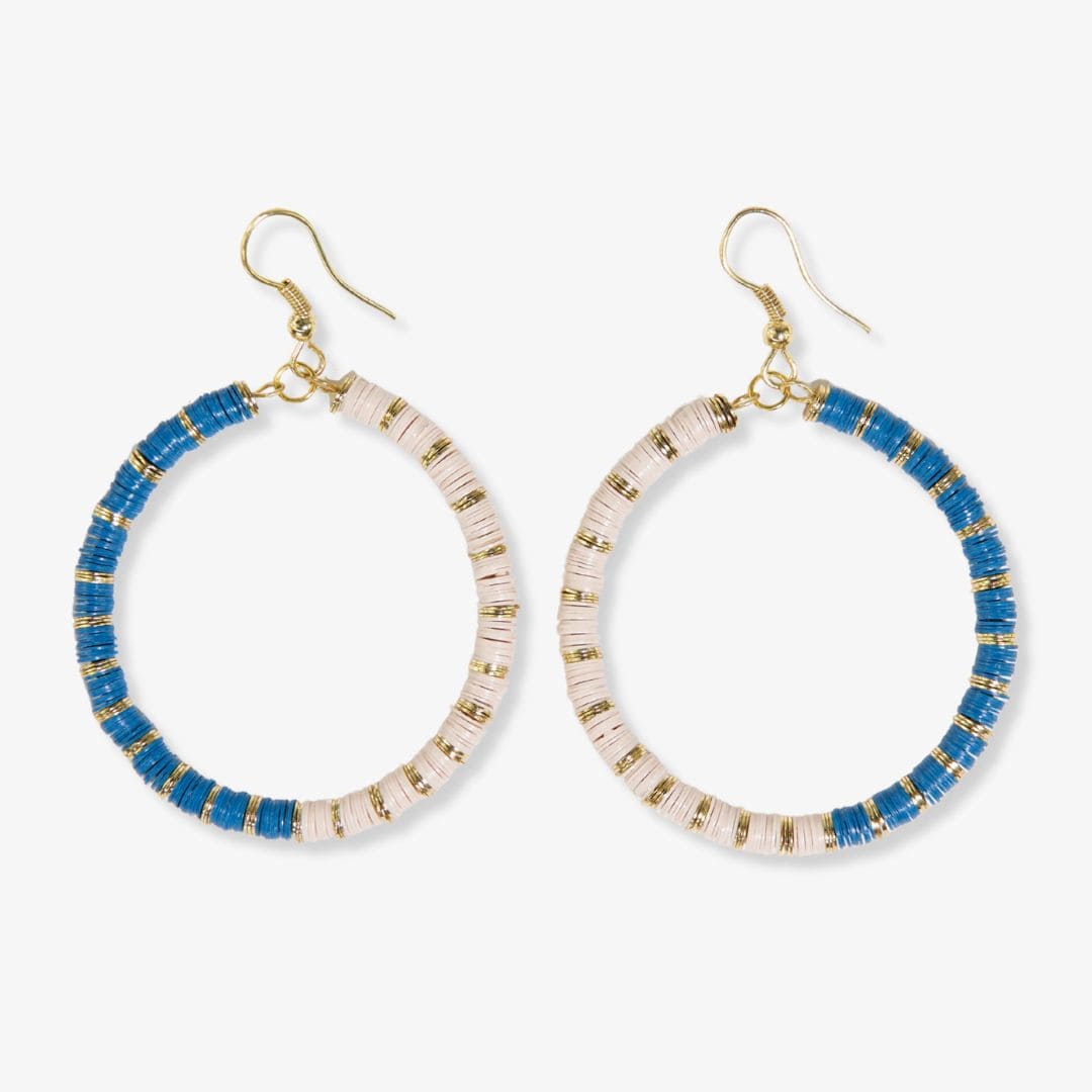 Fonda Half and Half Hoop Earrings Teal Earrings