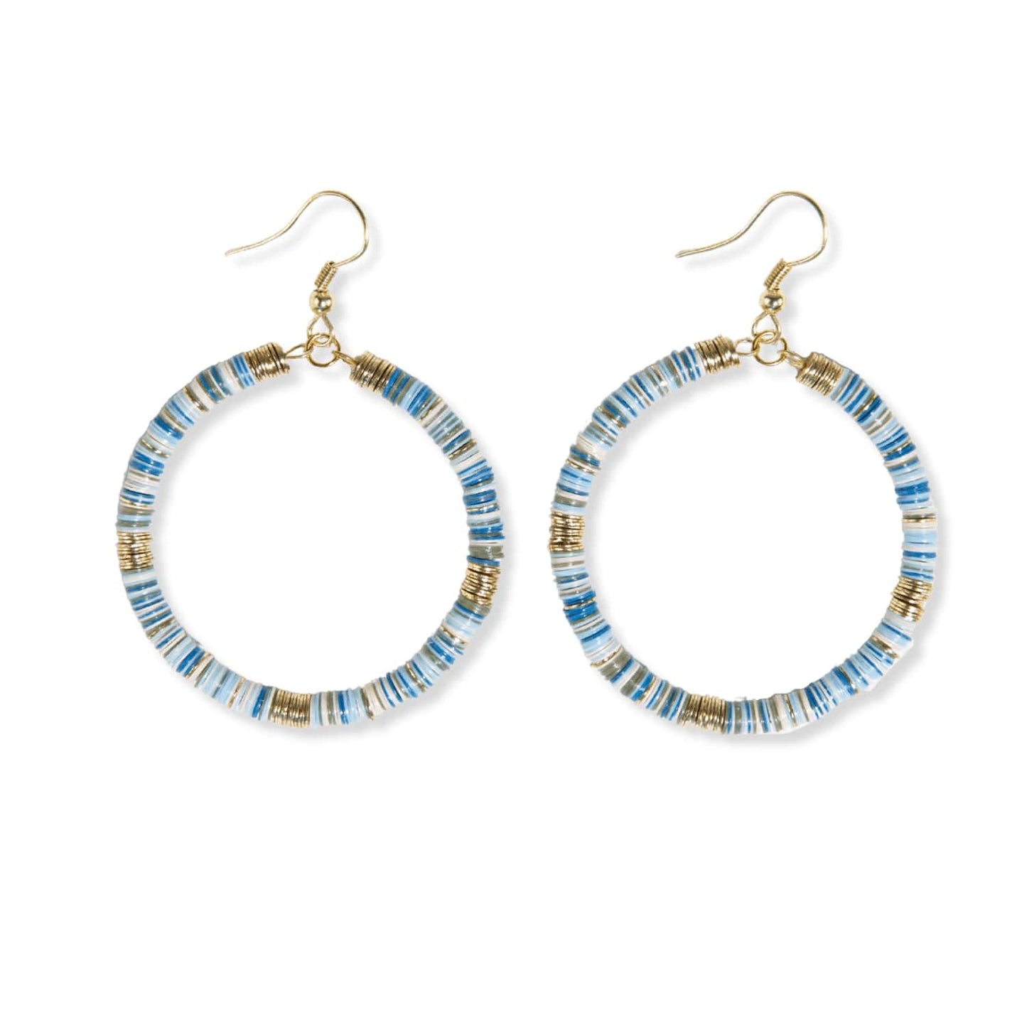 Fonda Multi Mixed Hoop Earrings Light Blue Earrings