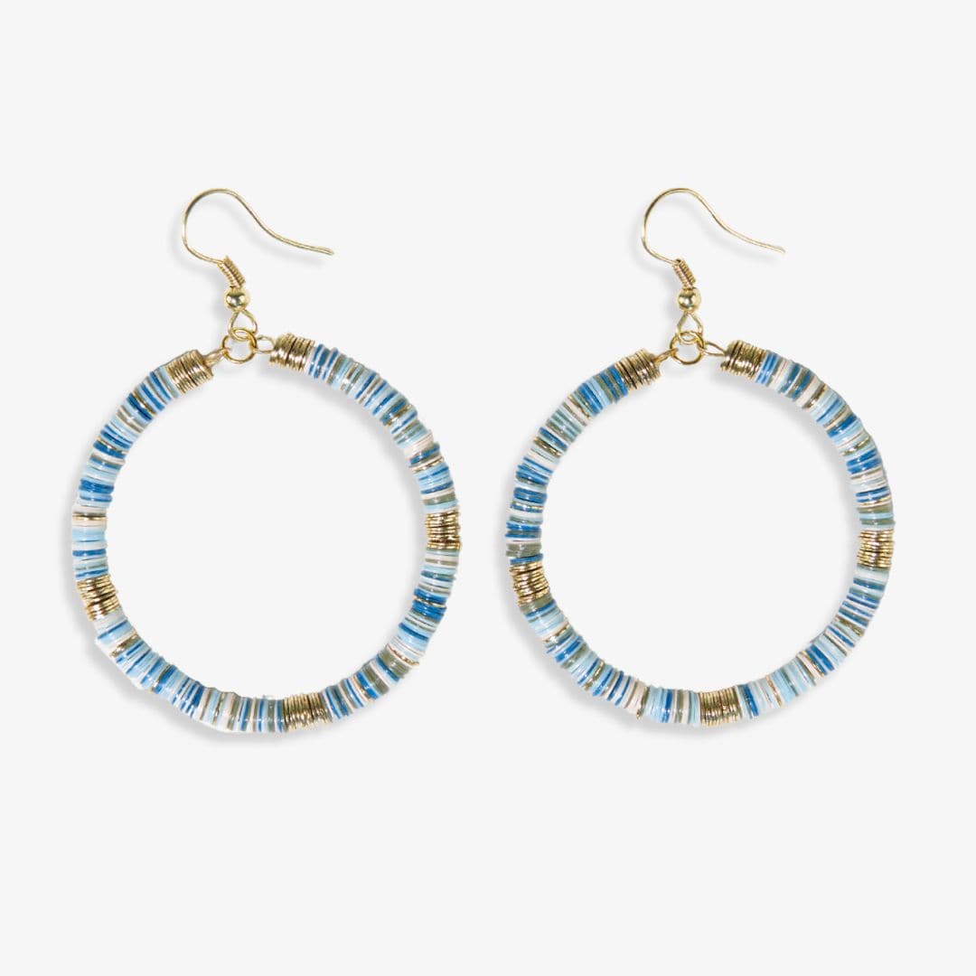 Fonda Multi Mixed Hoop Earrings Light Blue Earrings