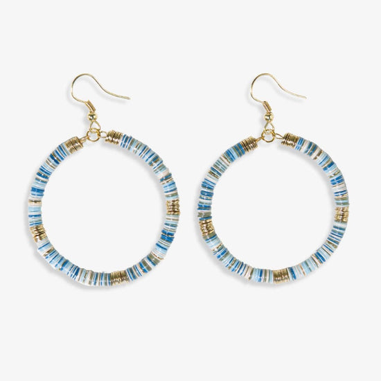 Fonda Multi Mixed Hoop Earrings Light Blue Earrings