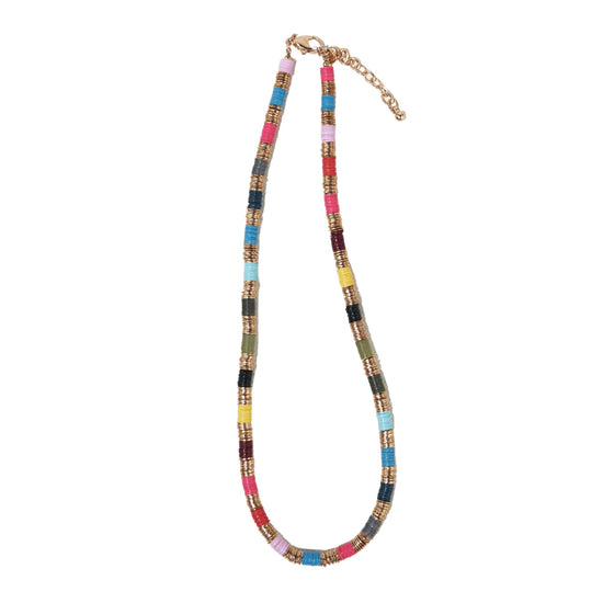 Load image into Gallery viewer, Frankie Multi-Color Block Sequin Disc Necklace Multi-Color SHORT

