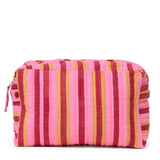 Frenchie 3 Piece Cosmetic Bag Set Camel + Pink Cosmetic Bag