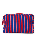Frenchie 3 Piece Cosmetic Bag Set Navy + Red Cosmetic Bag