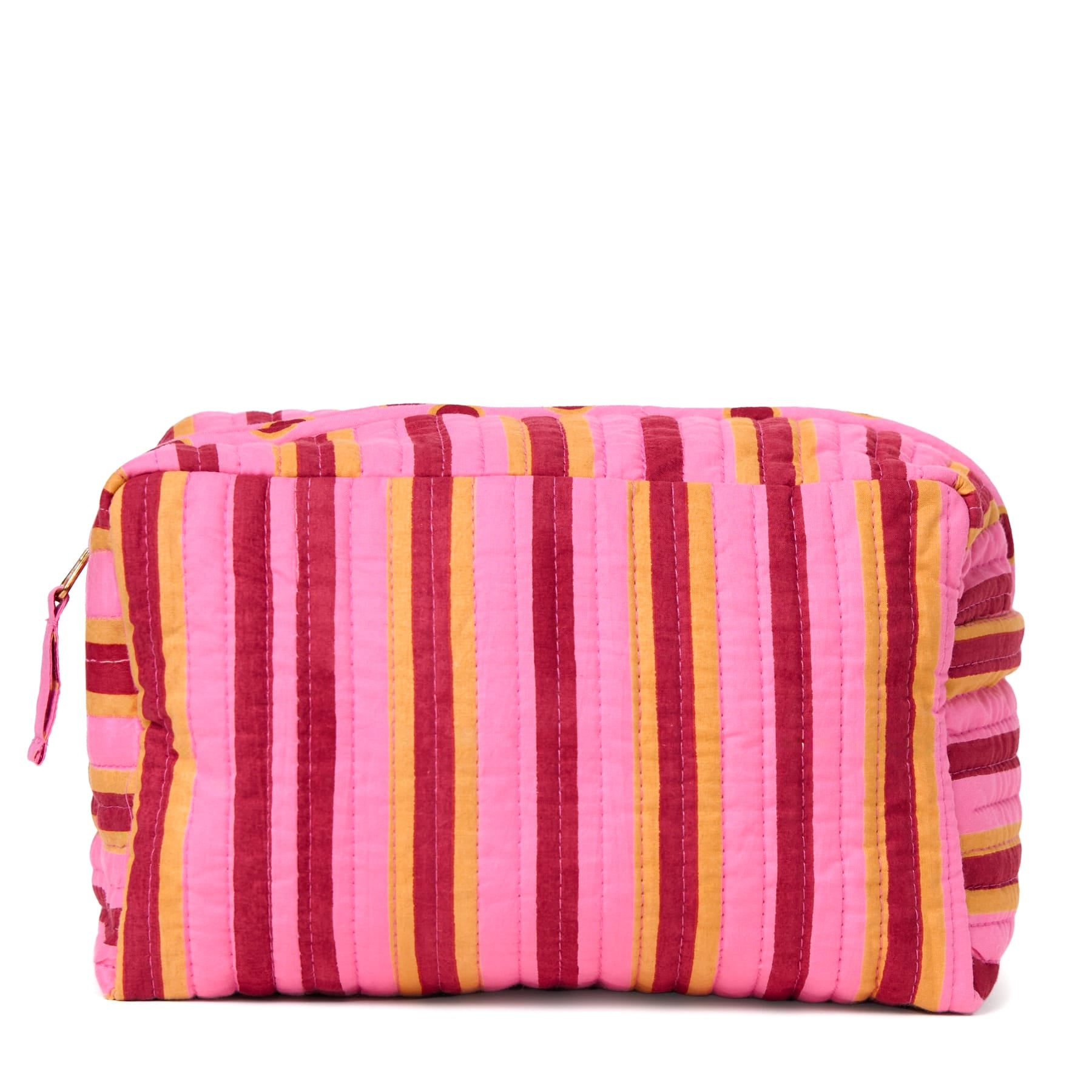 Frenchie 3 Piece Makeup Bag Set Camel + Pink Cosmetic Bag