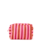 Frenchie 3 Piece Makeup Bag Set Camel + Pink Cosmetic Bag