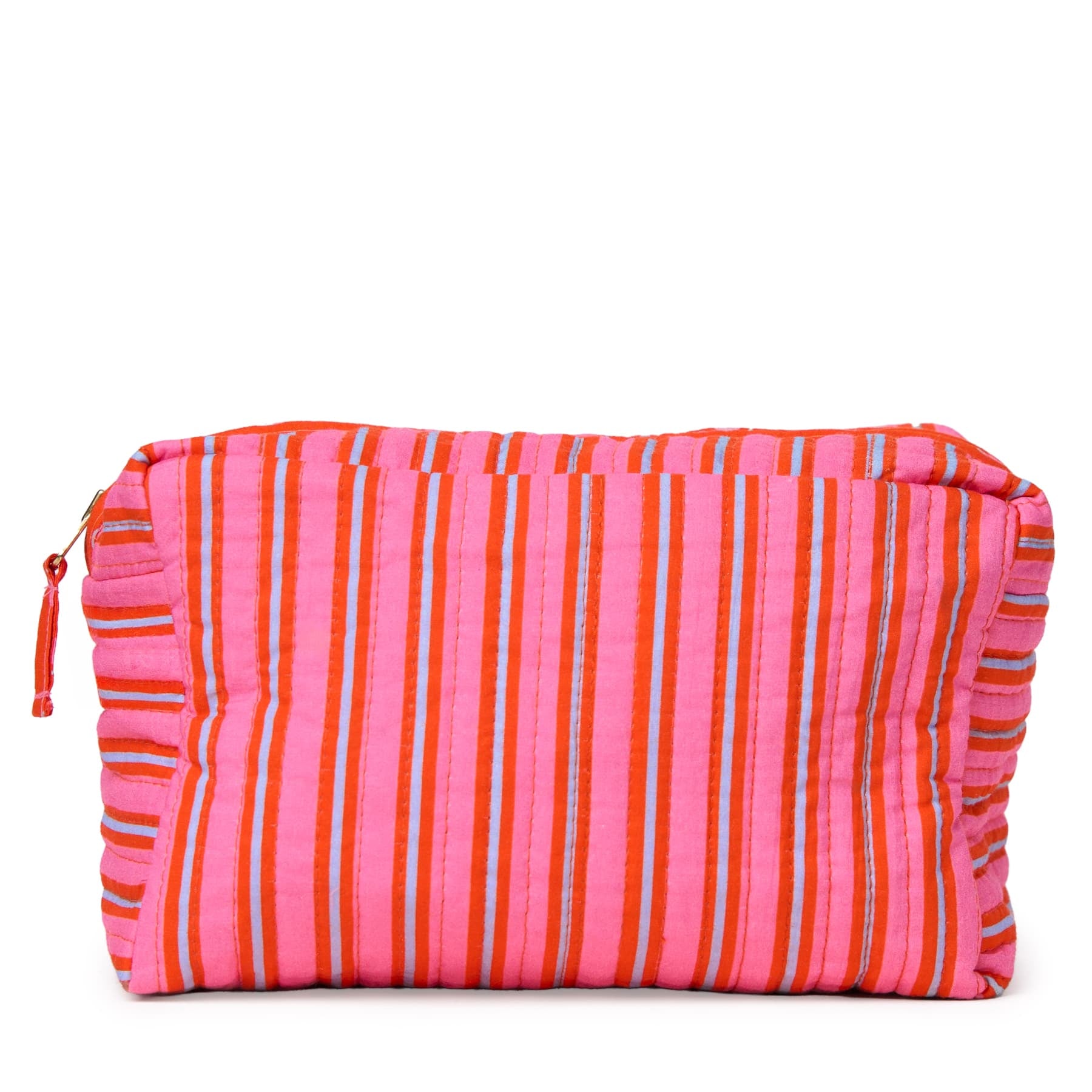 Frenchie 3 Piece Makeup Bag Set Hot Pink + Orange Cosmetic Bag