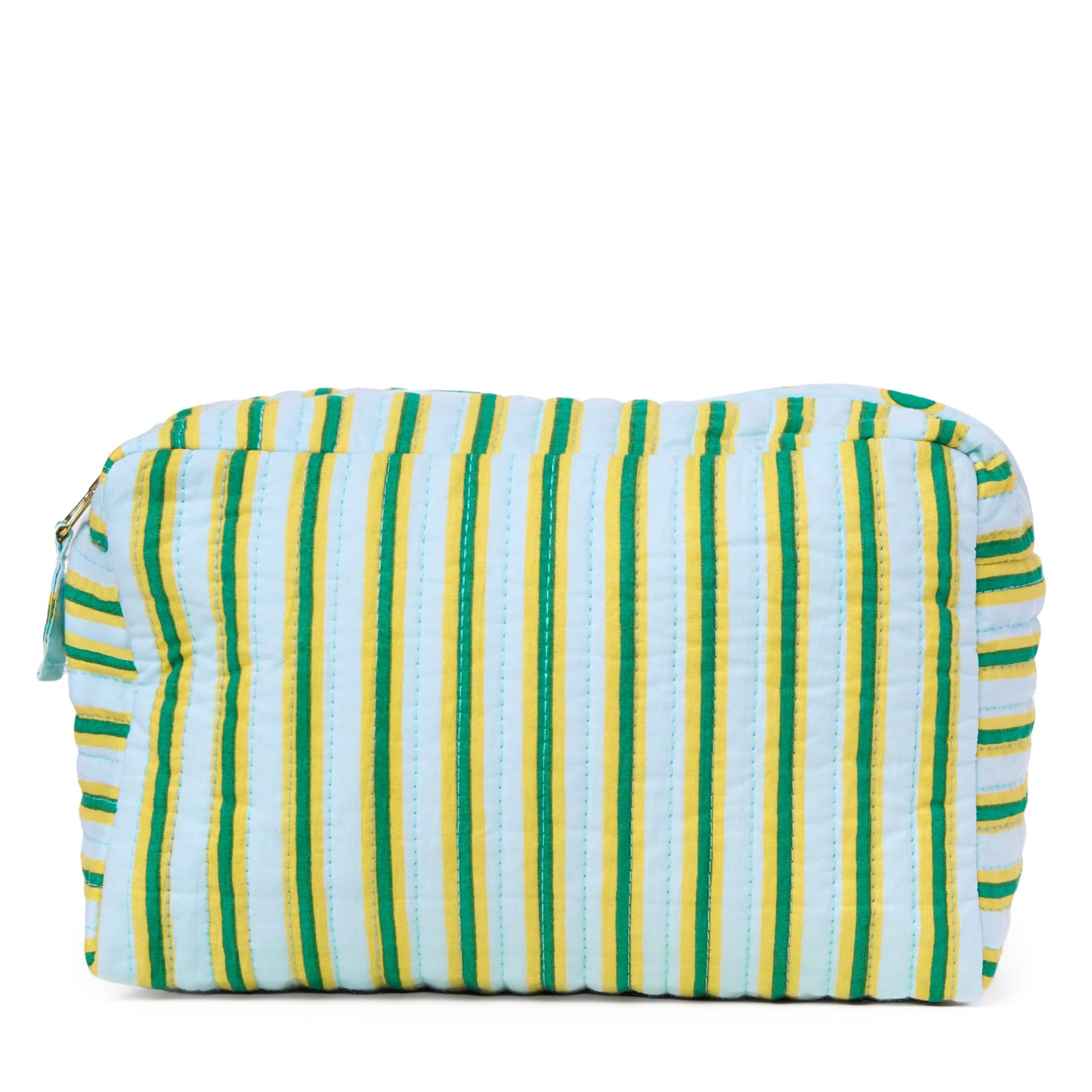 Frenchie 3 Piece Makeup Bag Set Light Blue + Citron Cosmetic Bag
