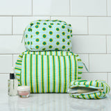 Frenchie 3 Piece Makeup Bag Set Light Blue + Citron Cosmetic Bag