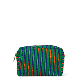 Frenchie 3 Piece Makeup Bag Set Navy + Green Cosmetic Bag