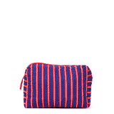 Frenchie 3 Piece Makeup Bag Set Navy + Red Cosmetic Bag