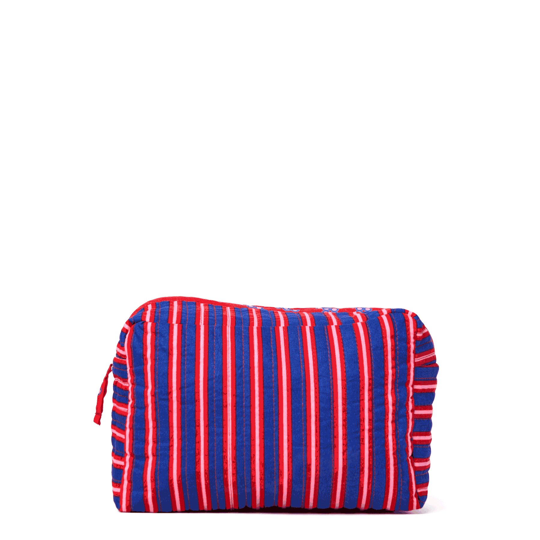 Frenchie 3 Piece Makeup Bag Set Navy + Red Cosmetic Bag