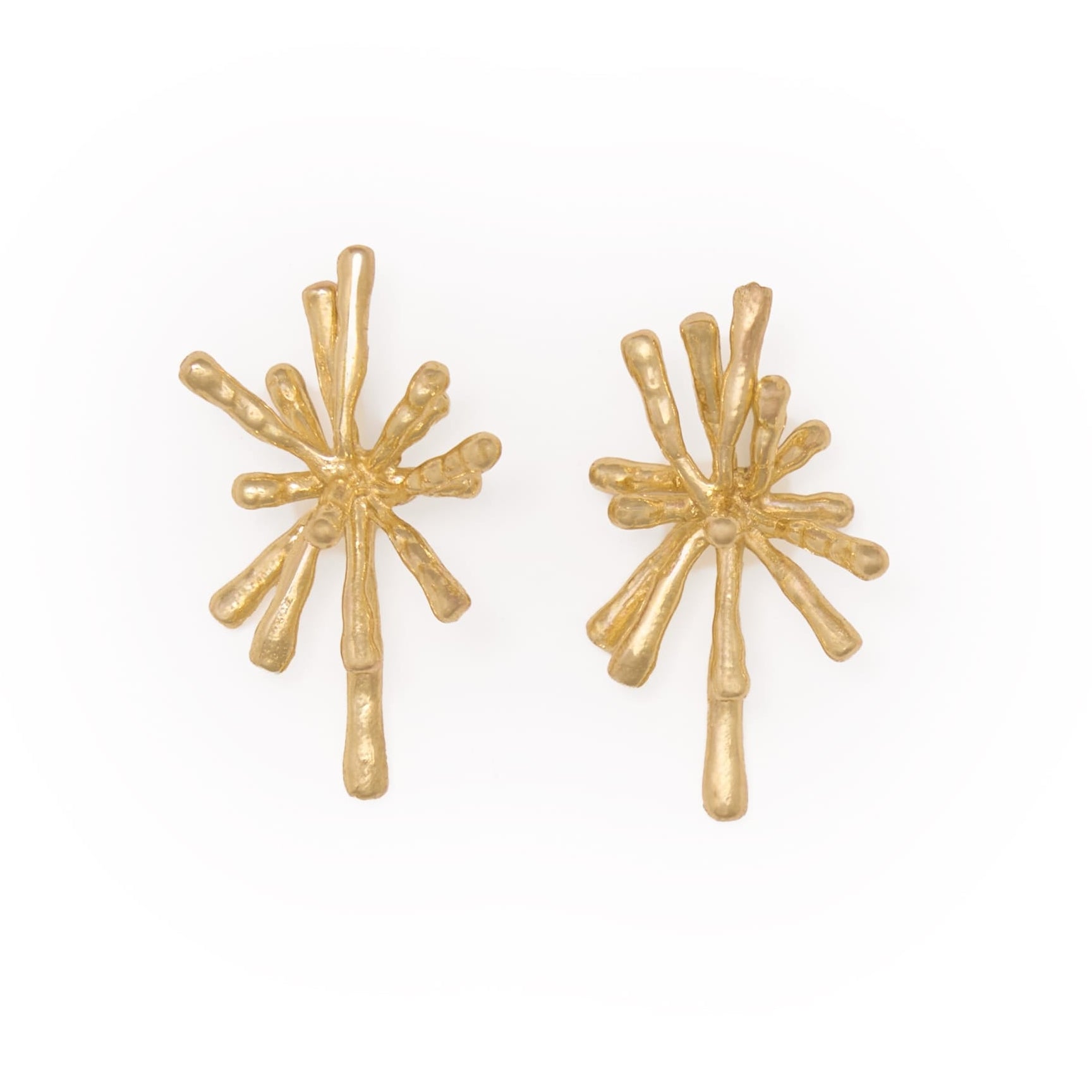 Freya Star Burst Post Earrings Brass Large Stud