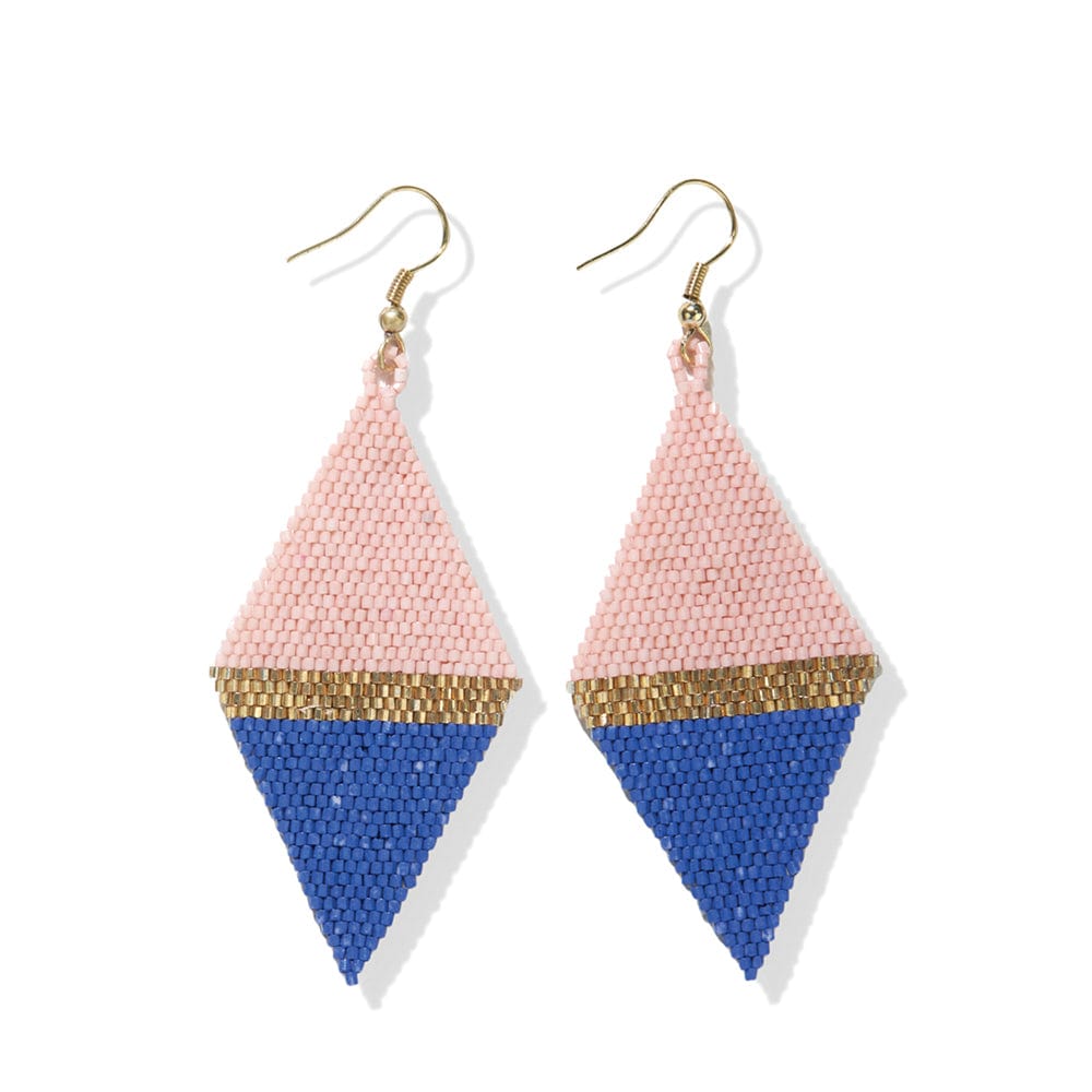 Frida Color Block Triangle Beaded Earrings Blush Earrings
