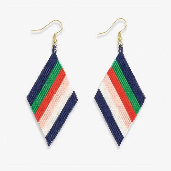 Frida Diagonal Uniform Stripe Beaded Earrings St. Tropez