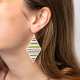 Frida Horizontal Lines Beaded Earrings Multicolor Drop
