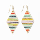 Frida Horizontal Lines Beaded Earrings Multicolor Drop