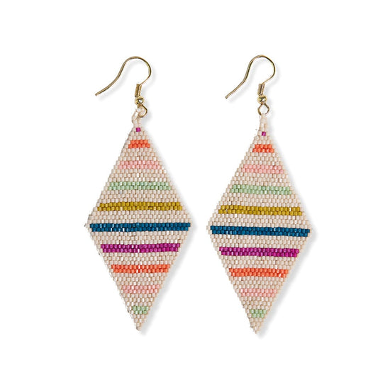 Frida Horizontal Lines Beaded Earrings Rainbow Earrings