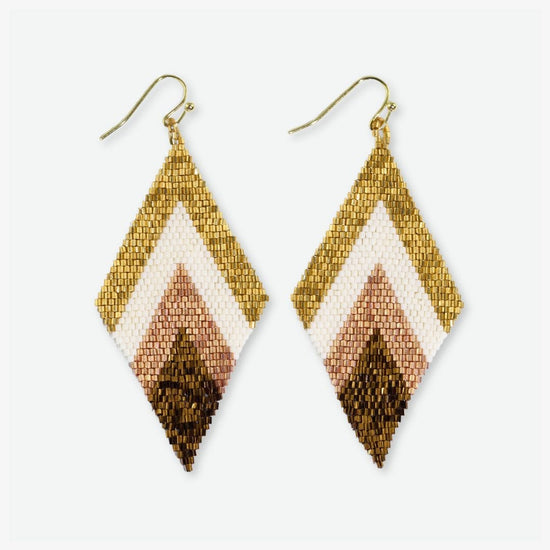 Frida Layered Diamond Beaded Drop Earrings Mixed Metallic Earrings