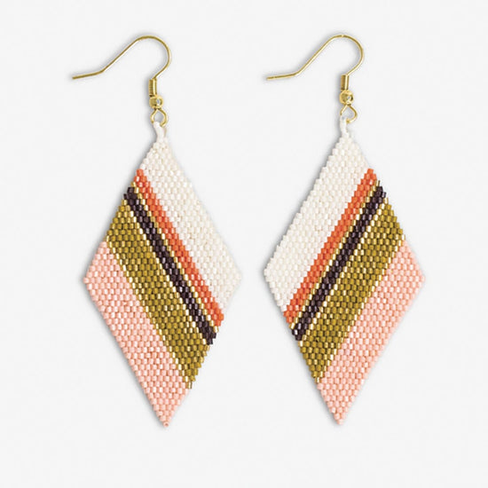 Frida Mixed Diagonal Stripes Beaded Earrings Jaipur