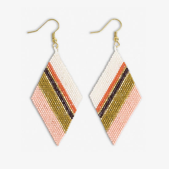 Frida Mixed Diagonal Stripes Beaded Earrings Jaipur