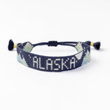 Gabby "Alaska" Adjustable Beaded Bracelet Navy Sliding Knot