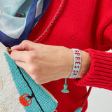 Gabby "Apres Ski" Adjustable Beaded Bracelet Blue Sliding Knot
