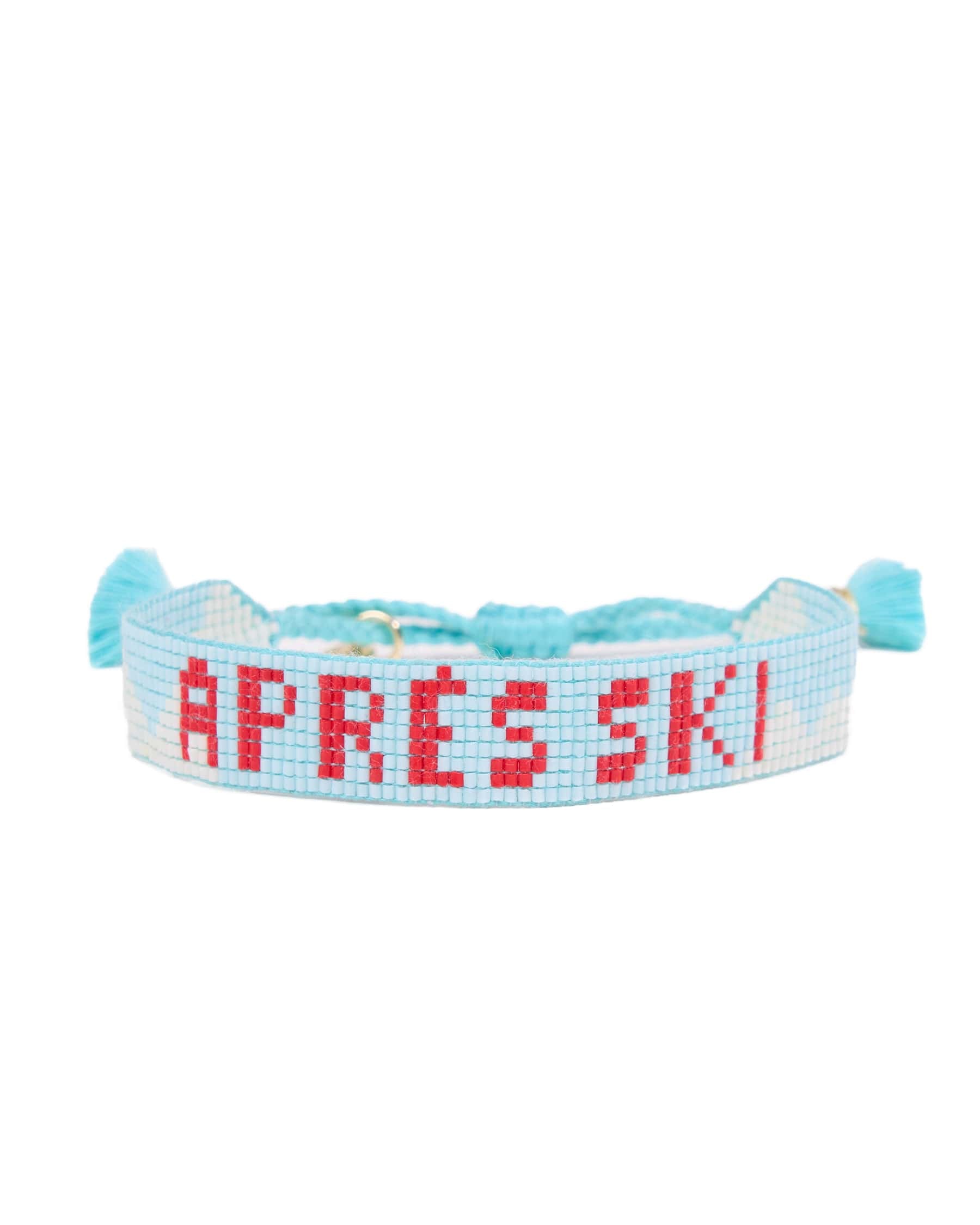 Gabby "Apres Ski" Adjustable Beaded Bracelet Blue Sliding Knot