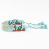 Gabby "Arizona" With Cactus Adjustable Beaded Bracelet Sliding Knot