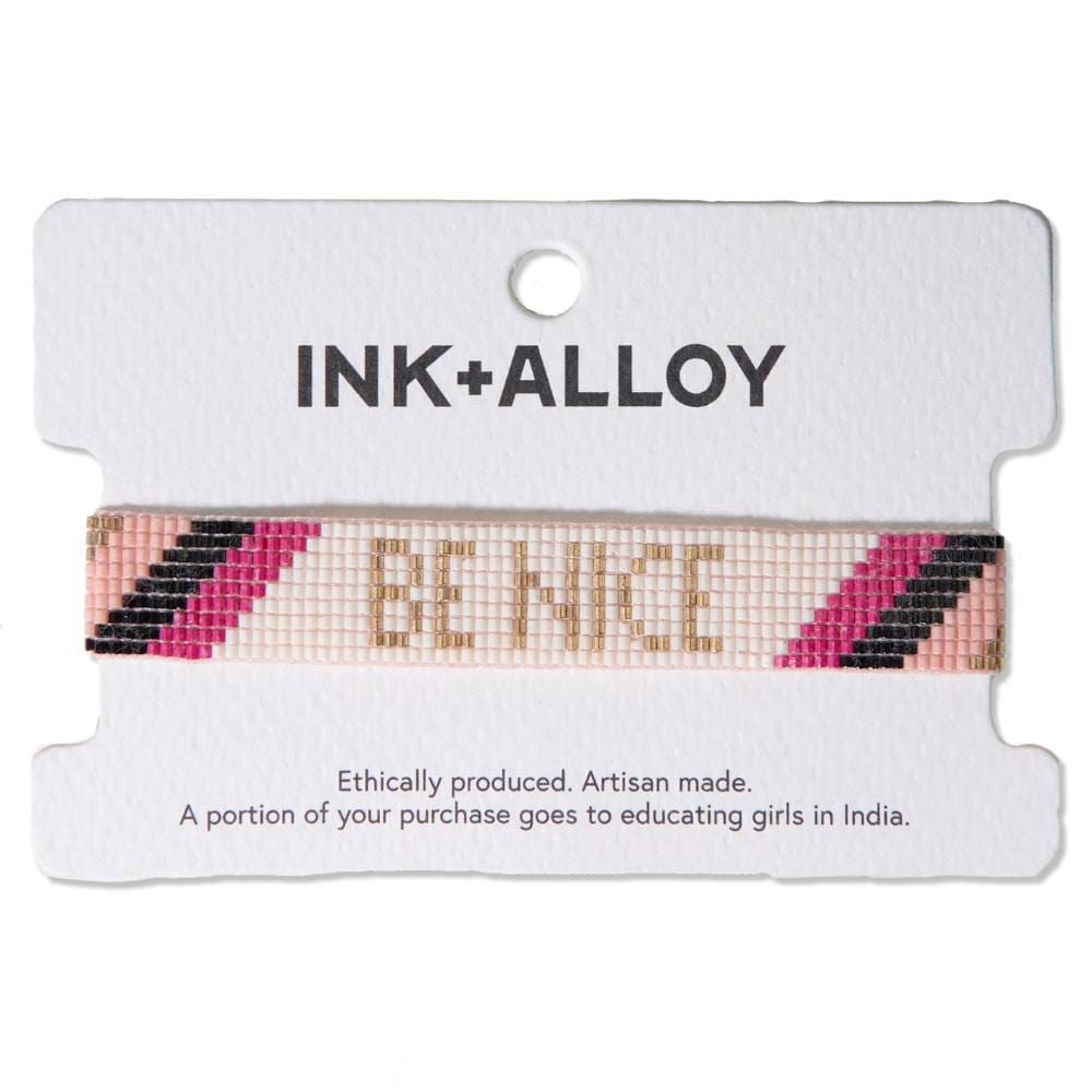 Gabby "Be Nice" Adjustable Beaded Bracelet Multicolor