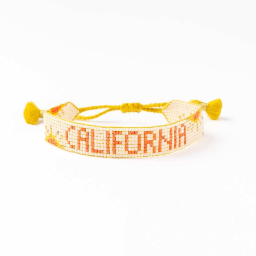 Gabby "California" Adjustable Beaded Bracelet Yellow Sliding Knot