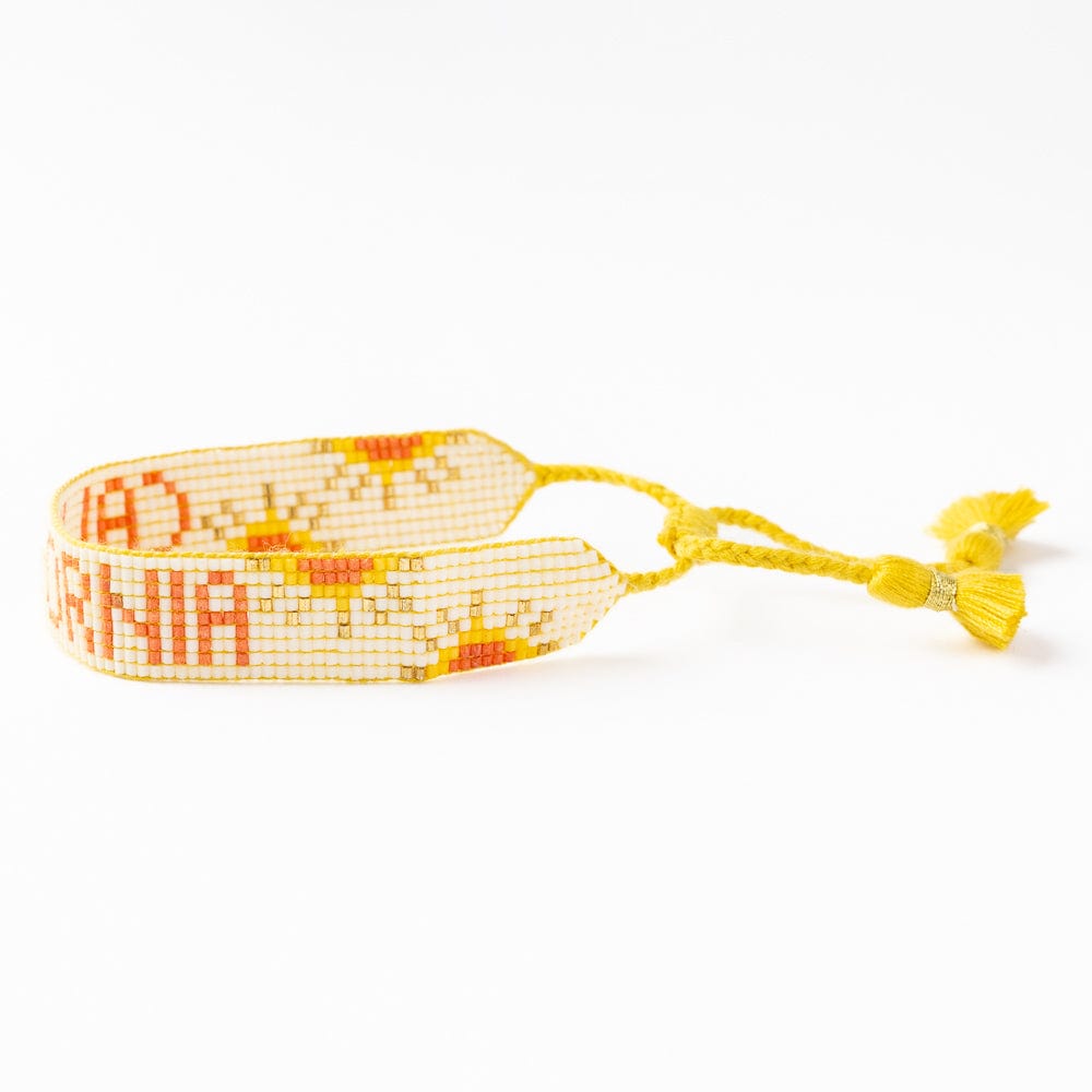 Gabby "California" Adjustable Beaded Bracelet Yellow Sliding Knot