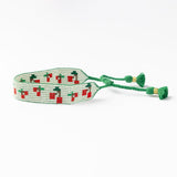 Gabby "Cherries" Adjustable Beaded Bracelet Green Sliding Knot