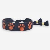 Gabby Game Day "Paw Prints" Adjustable Beaded Bracelets Navy and Orange Bracelet