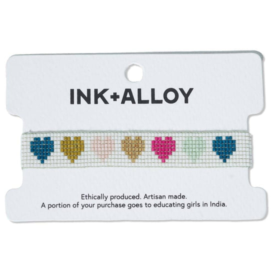Gabby "Hearts" Adjustable Beaded Bracelet Multicolor
