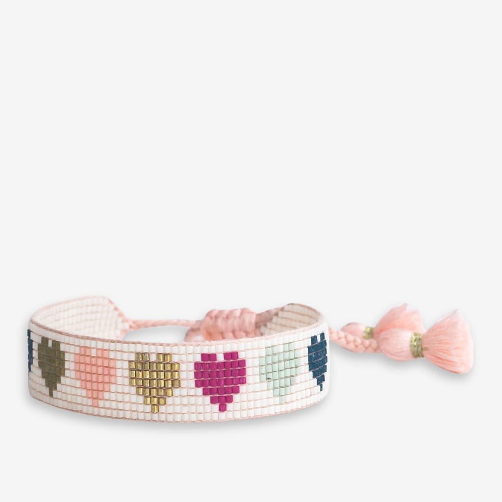 Gabby "Hearts" Adjustable Beaded Bracelet Multicolor