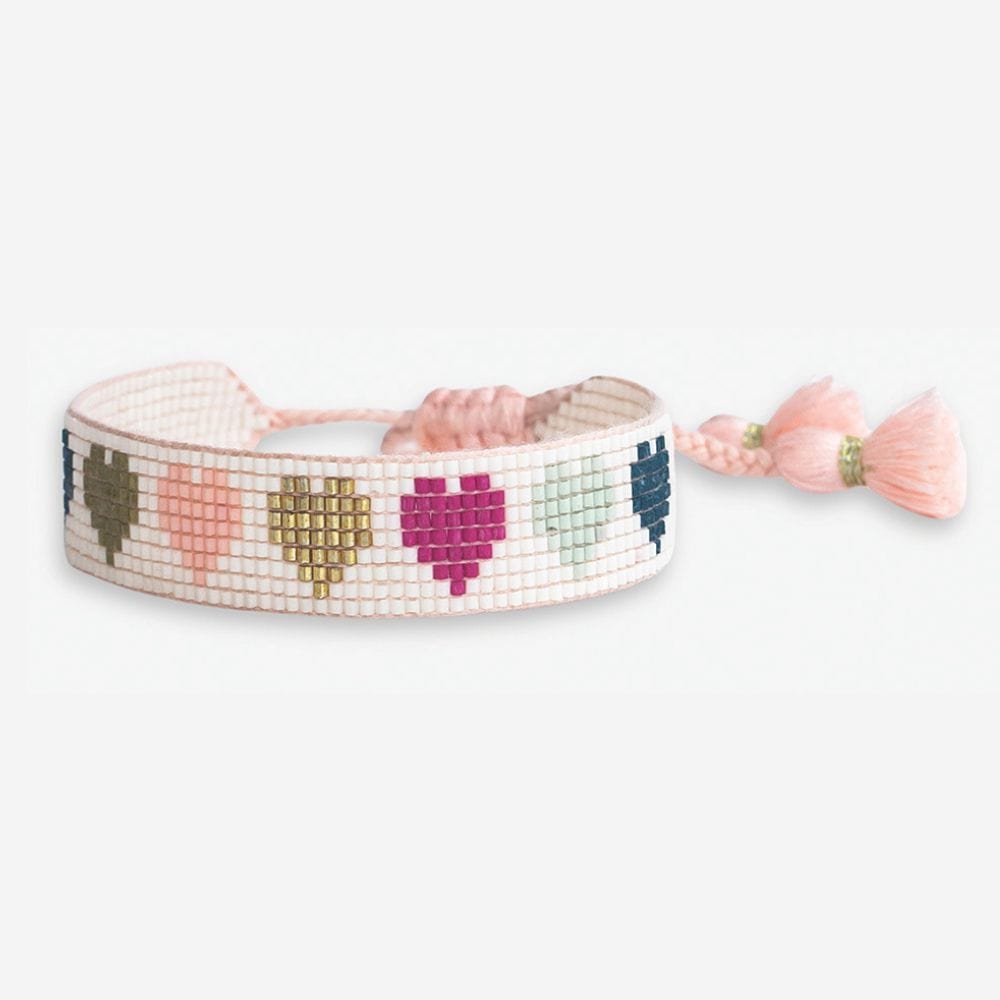 Gabby "Hearts" Adjustable Beaded Bracelet Multicolor