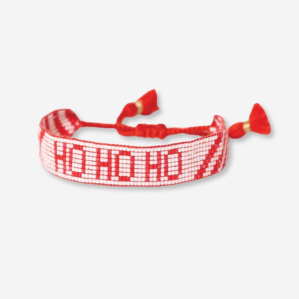 Gabby "Ho Ho Ho" Adjustable Beaded Bracelet Red Bracelet