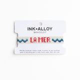 Gabby "La Mer" With Waves Adjustable Beaded Bracelet Ivory Sliding Knot