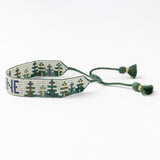 Gabby "Maine" With Trees Adjustable Beaded Bracelet Sliding Knot