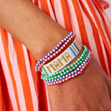 Gabby "Mama" Adjustable Beaded Bracelet Rainbow Sliding Knot
