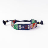 Gabby Nautical Adjustable Beaded Bracelet Navy Sliding Knot