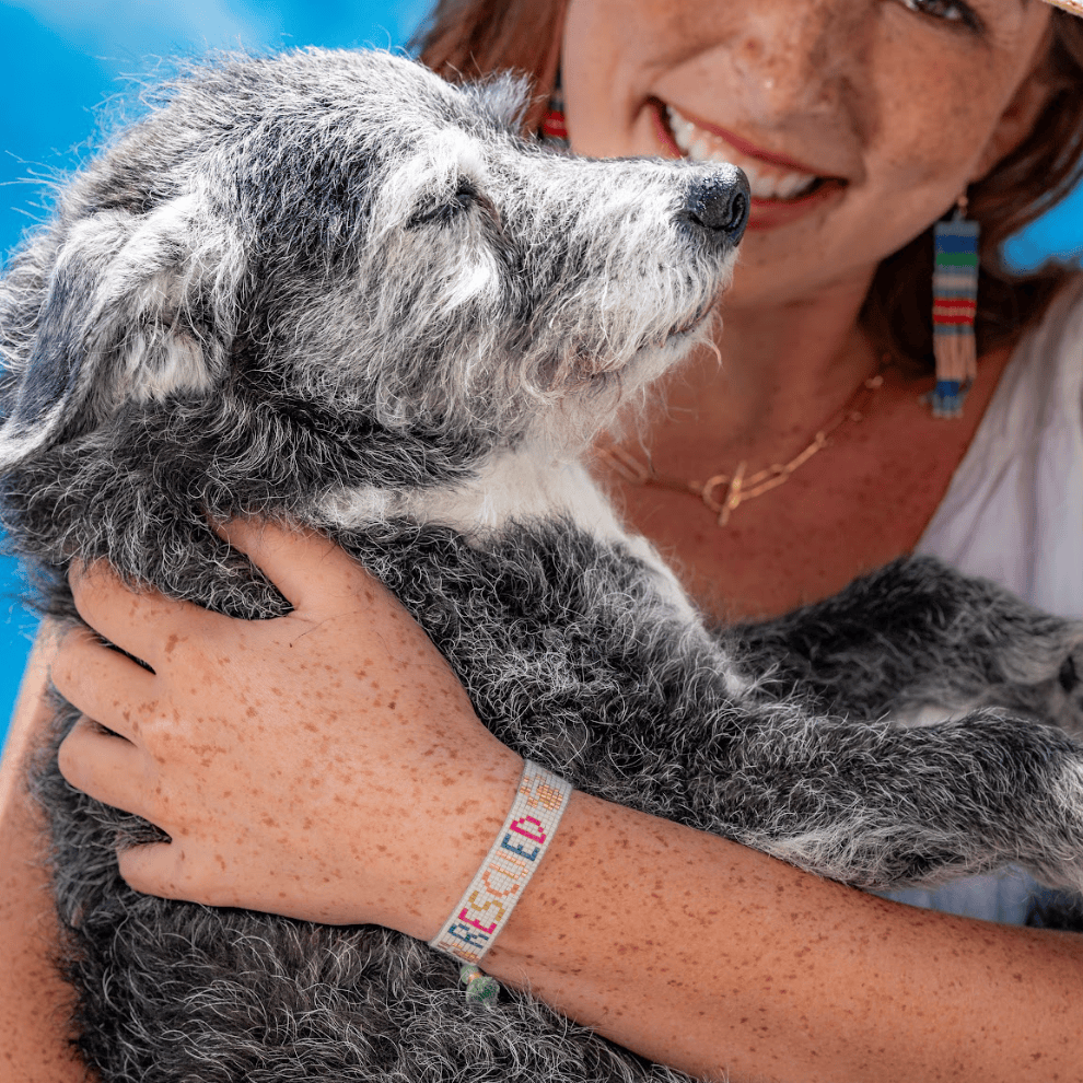Gabby "Rescued" Adjustable Beaded Bracelet Ivory Bracelet