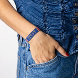 Gabby "Resist" Adjustable Beaded Bracelet Blue Sliding Knot