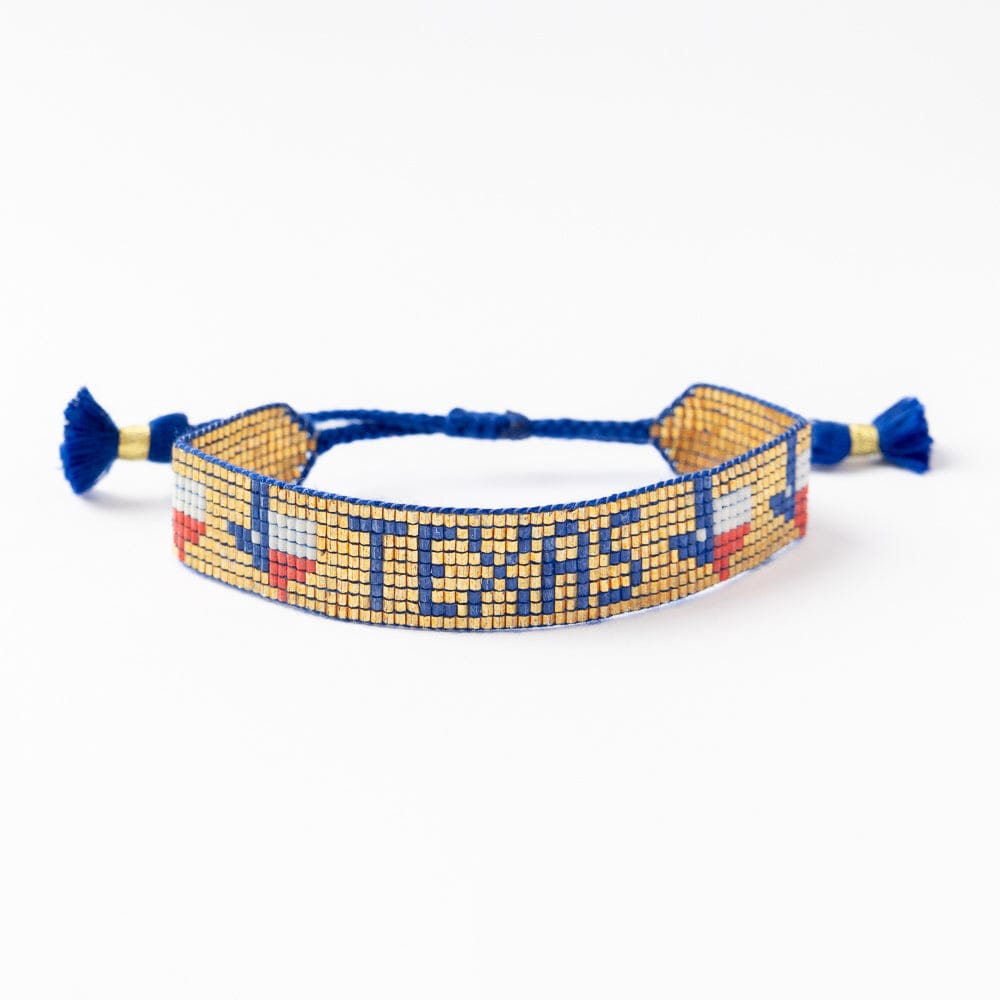 Gabby "Texas" Adjustable Beaded Bracelet Gold Sliding Knot