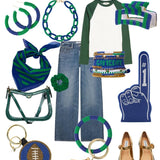 Game Day 11-Strand Bracelet Set Blue, Gold + Green Bracelet