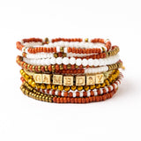 Game Day 11-Strand Bracelet Set Burnt Orange Stack