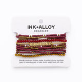 Game Day 11-Strand Bracelet Set Garnet + Gold Stack